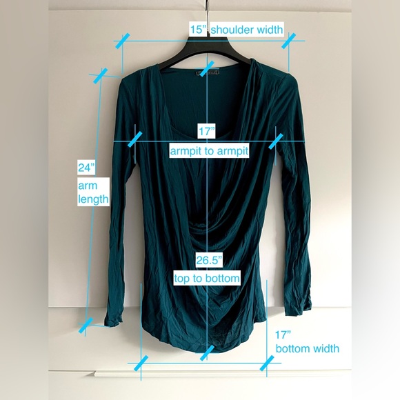 🚨MUST BUNDLE🚨Velvet by Graham and Spencer Teal Crossover Blouse - Picture 6 of 6